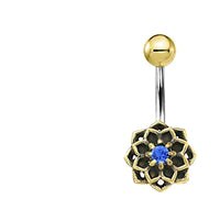 Cargar imagen en el visor de la galería, Bauchnabel Piercing Brass Edelstahl Stern Blume Stein
