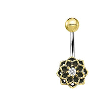 Cargar imagen en el visor de la galería, Bauchnabel Piercing Brass Edelstahl Stern Blume Stein
