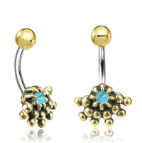 Load image into Gallery viewer, Bauchnabel Piercing Brass Edelstahl Auge Stein Kristall
