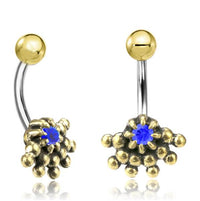 Load image into Gallery viewer, Bauchnabel Piercing Brass Edelstahl Auge Stein Kristall
