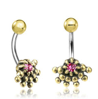 Load image into Gallery viewer, Bauchnabel Piercing Brass Edelstahl Auge Stein Kristall

