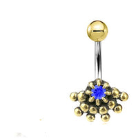 Load image into Gallery viewer, Bauchnabel Piercing Brass Edelstahl Auge Stein Kristall
