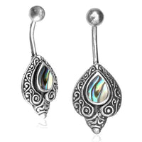 Load image into Gallery viewer, Bauchnabelpiercing aus Edelstahl Silber als Schnörkel Träne
