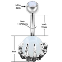 Load image into Gallery viewer, Bauchnabelpiercing Kralle Edelstahl Stein
