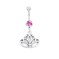 Load image into Gallery viewer, Bauchnabel Piercing Edelstahl Zirkonia silber Anhänger
