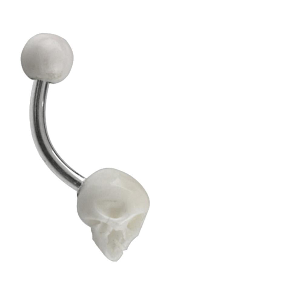 Bauchnabel Piercing Edelstahl Knochen Skull