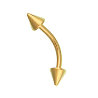 Load image into Gallery viewer, Banane mit Cones / Curved Barbell Piercing mit Cones klein aus Edelstahl golfarbig
