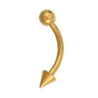 Load image into Gallery viewer, Curved Barbell Piercing mit Cone und Kugel goldfarben aus Edelstahl Banane Piercing
