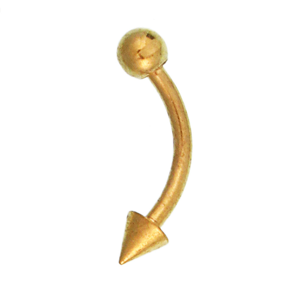 Curved Barbell Piercing mit Cone und Kugel goldfarben aus Edelstahl Banane Piercing