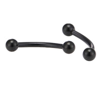 Load image into Gallery viewer, Banane Piercing mit Kugeln schwarz Curved Barbell Edelstahl
