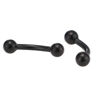 Cargar imagen en el visor de la galería, Banane Curved Barbell Piercing mit Kugeln Basic 12 mm Edelstahl schwarz
