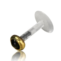 Load image into Gallery viewer, Labret Lippen Piercing Bio Acryl Onyx antik golden Brass Tragus Conch Helix
