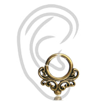 Load image into Gallery viewer, Antik golden Ohrpiercing Helix Tragus Brass antik golden Schnörkel Ranken 0,8mm
