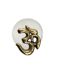 Load image into Gallery viewer, Labret Lippen Piercing Acryl Om Zeichen antik gold Brass
