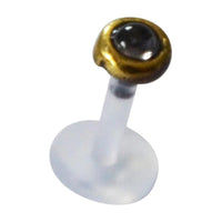 Load image into Gallery viewer, Labret Lippen Piercing Bio Acryl Amethyst antik golden Brass Tragus Conch Helix
