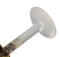 Load image into Gallery viewer, Labret Lippen Piercing Acryl Lotus Blume antik golden Brass Motiv
