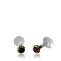 Load image into Gallery viewer, Labret Lippen Piercing Bio Acryl Rubin antik golden Brass Tragus Conch Helix
