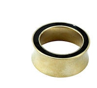 Load image into Gallery viewer, Tunnel Plug Messing Onyx Stein schwarz Rim gold
