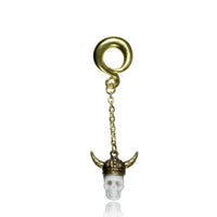 Load image into Gallery viewer, Ohrgewicht 6mm Piercing Anhänger Brass Ohrring gold Hook Bone Skull Schildkröte
