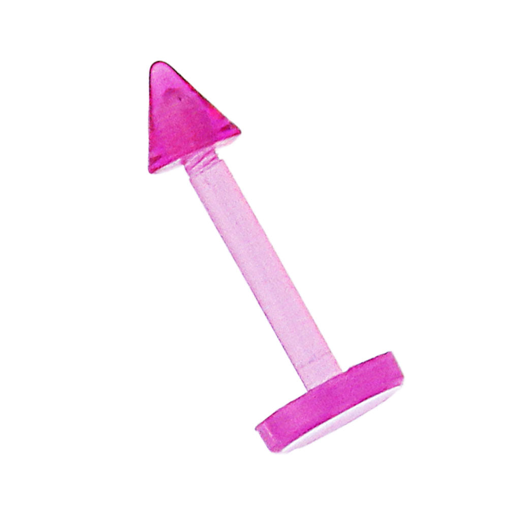 modisches Piercing aus Kunststoff in lila Labret flexibel mit Spitze Cone