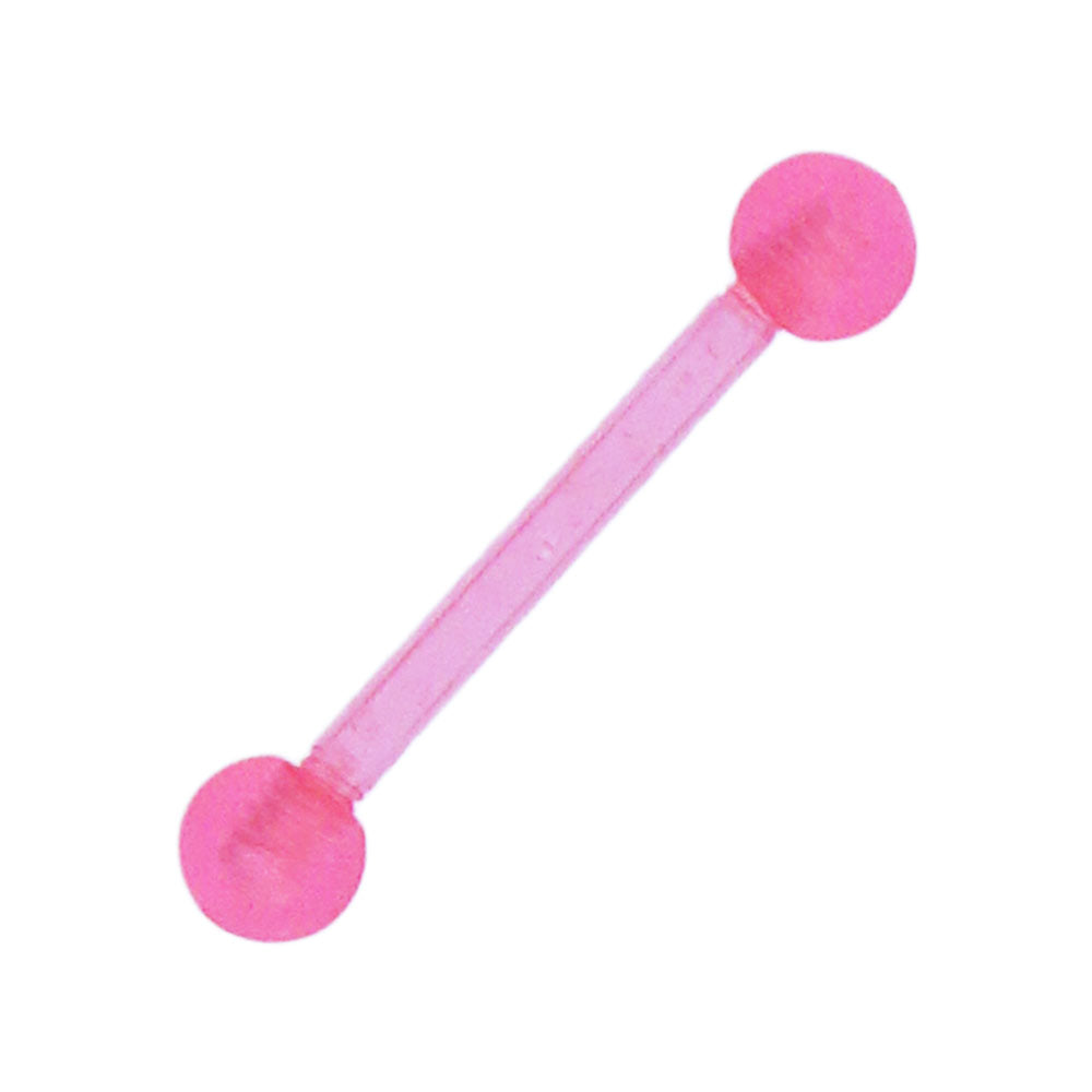 modischer Piercing straight Barbell aus flexiblem Kunststoff in Pink