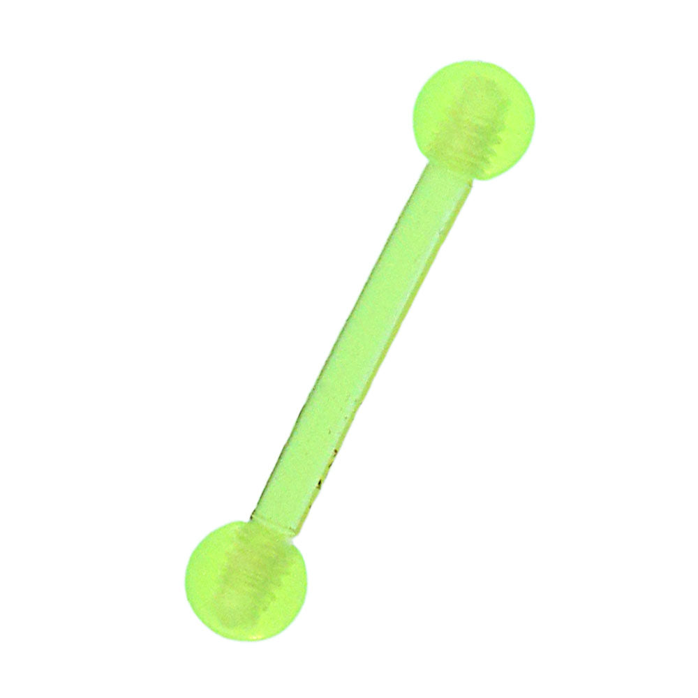 modischer Piercing straight Barbell aus flexiblem Kunststoff in Neon Gelb