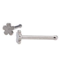 Load image into Gallery viewer, modischer Piercing mini straight Barbell aus Edelstahl silber Farben Blüte

