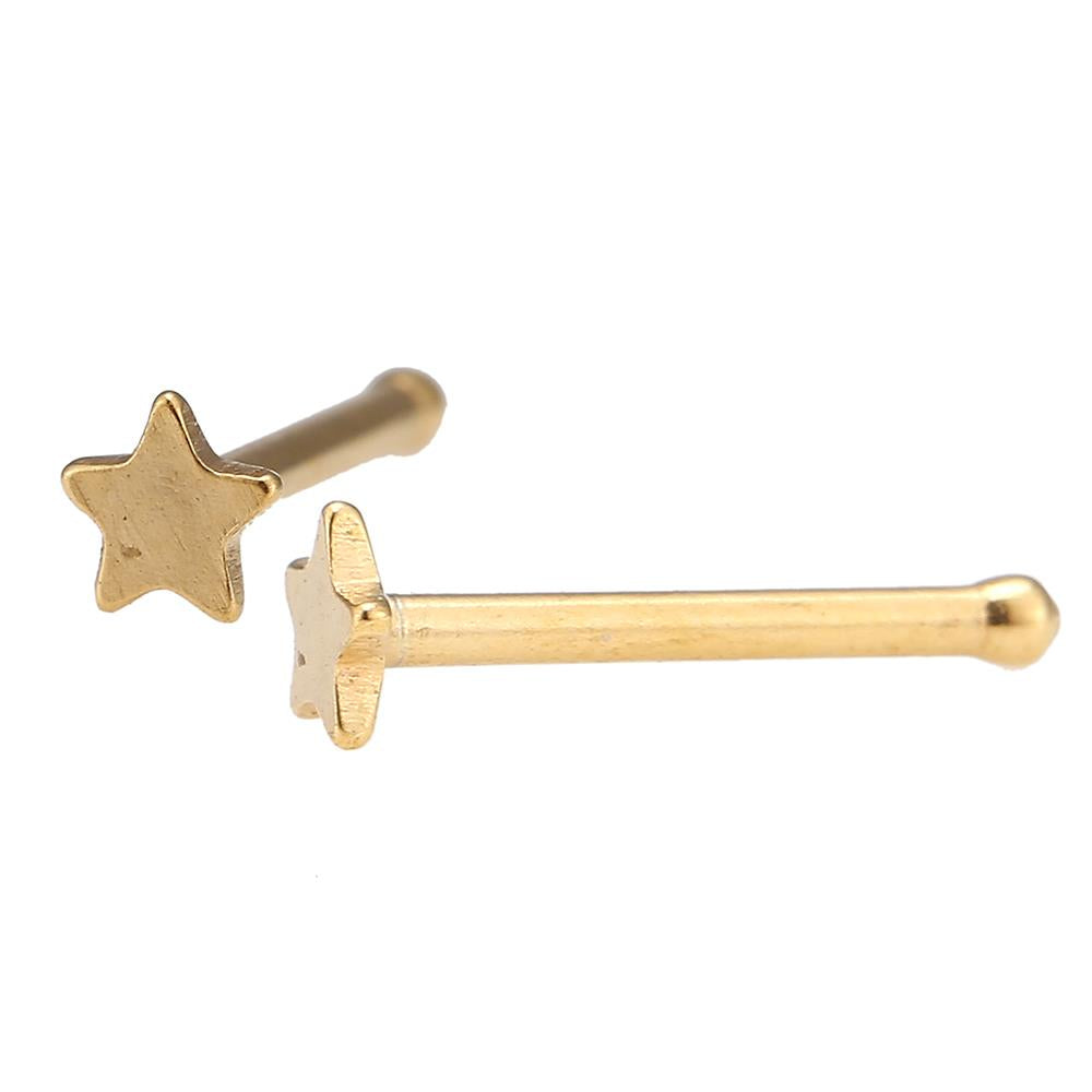 modisches Piercing mini straight Barbell aus Edelstahl goldene Farbe Stern