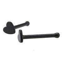 Cargar imagen en el visor de la galería, modischer Piercing mini straight Barbell aus Edelstahl schwarz Herz
