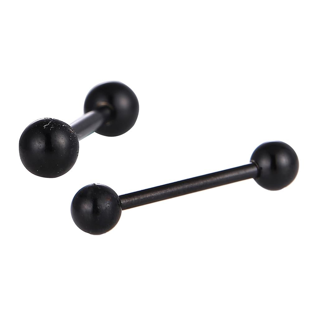 Straight Barbell Piercing Basic groß aus Edelstahl schwarz Kugeln Länge:21 mm