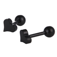 Cargar imagen en el visor de la galería, modischer Piercing mini straight Barbell aus Edelstahl schwarz Herz
