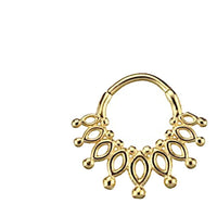 Load image into Gallery viewer, Klapp Segmentring Piercing Punkte Edelstahl Gold PVD
