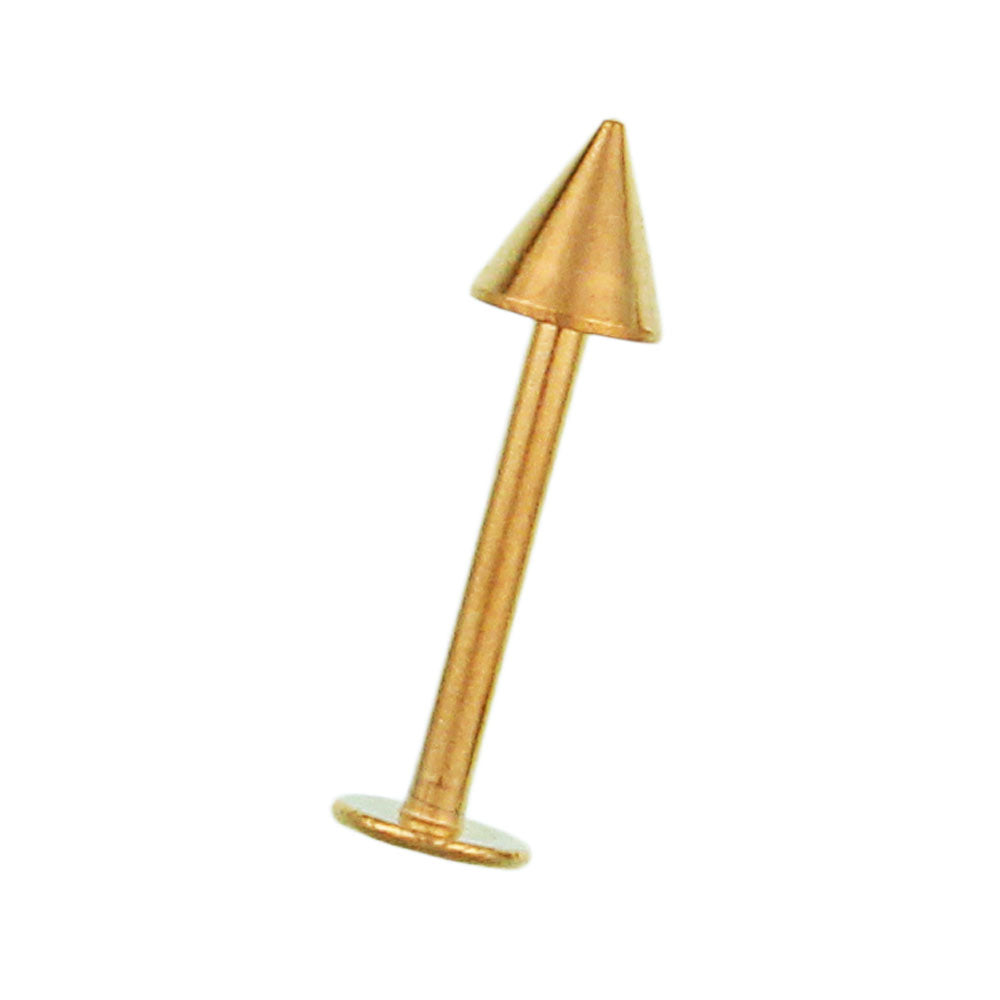 Labret modisches Piercing aus Edelstahl goldfarbig mit Spitze Cone klein