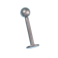 Load image into Gallery viewer, Labret Stecker modisches Piercing aus Edelstahl in silber mit Kugel klein
