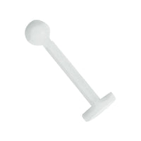 Load image into Gallery viewer, Labret modisches Piercing aus Kunststoff in weiß flexibel mit Kugel
