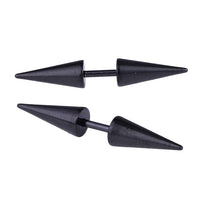 Cargar imagen en el visor de la galería, Edelstahl schwarz zwei Cone Spitzen Fake Piercing Expander Dehnungsstab Straight Dehnstab
