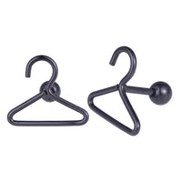 Load image into Gallery viewer, Fake Piercing Expander schwarz Kleiderbügel Schaubverschluss Edelstahl
