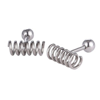 Load image into Gallery viewer, Fake Piercing Expander silberfarben Spirale waagerecht mit Schaubverschluss Edelstahl
