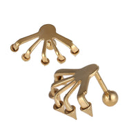 Load image into Gallery viewer, Fake Plug Piercing Edelstahl fünf Krallen mit Cones golden Schraubverschluss
