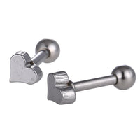 Load image into Gallery viewer, Fake Piercing Expander silber farben kleines Herz Schaubverschluss Edelstahl
