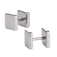 Load image into Gallery viewer, Fake Piercing Edelstahl Schraubverschluss Expander silberfarben Quadratische Platten 7 mm
