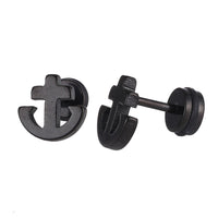 Load image into Gallery viewer, Schraubverschluss Fake Piercing Expander schwarz Anker Edelstahl
