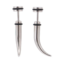 Load image into Gallery viewer, Fake Piercing Spike leicht gebogen silberfarben Schraubverschluss Edelstahl
