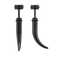 Load image into Gallery viewer, Fake Piercing Spike leicht gebogen schwarz Schraubverschluss Edelstahl
