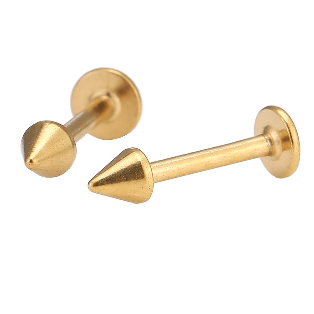 Labret modisches Piercing aus Edelstahl in goldener Farbe mit Spitze Cone klein