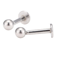 Load image into Gallery viewer, Labret Stecker modisches Piercing aus Edelstahl silber Farben mit Kugel 9,5  mm
