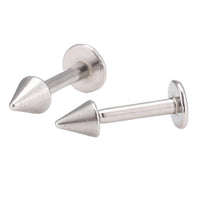 Load image into Gallery viewer, Labret modisches Piercing aus Edelstahl in silbern klein mit Spitze Cone
