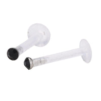 Load image into Gallery viewer, Labret modisches Piercing aus Acryl mit schwarzem Stein Edelstahl
