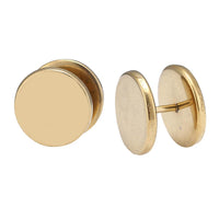 Load image into Gallery viewer, Fake Piercing Edelstahl Schraubverschluss Expander gold Farben Runde Platten 15 mm
