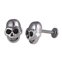 Load image into Gallery viewer, Labret modisches Piercing aus Edelstahl in silber mini Totenkopf
